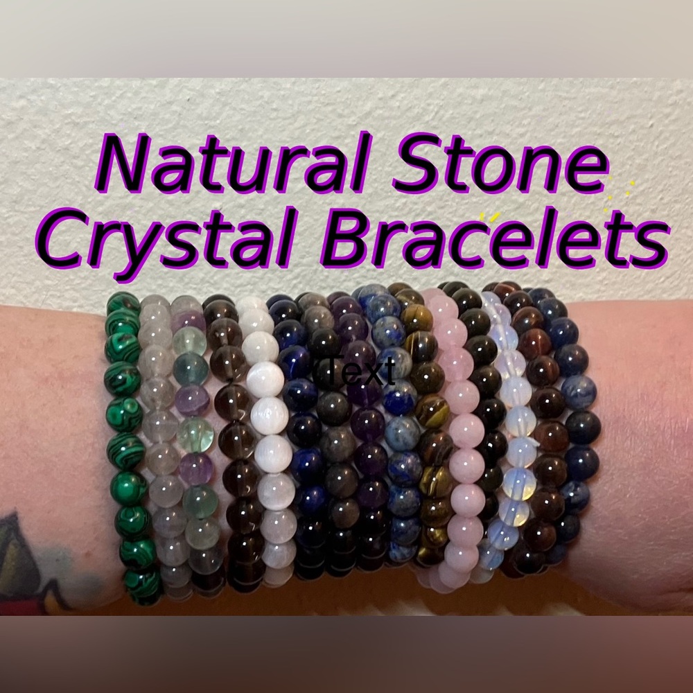 Natural Stone Crystal Beaded Bracelets - See other listing for all options!